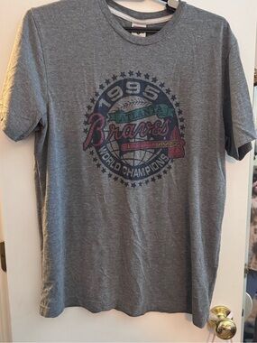 Atlanta Braves 1995 World Champions Homage T Shirt Gray Large